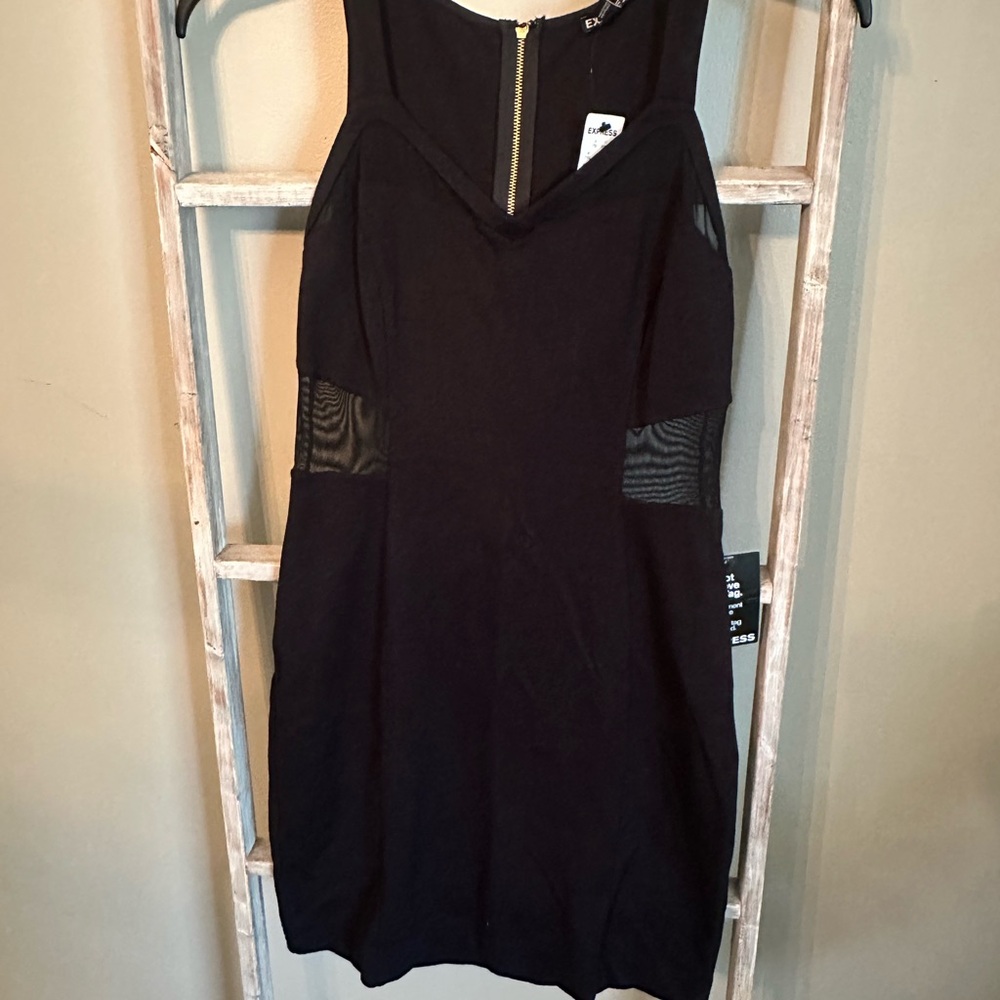 Express Black Halter Sheath Dress for Cocktail